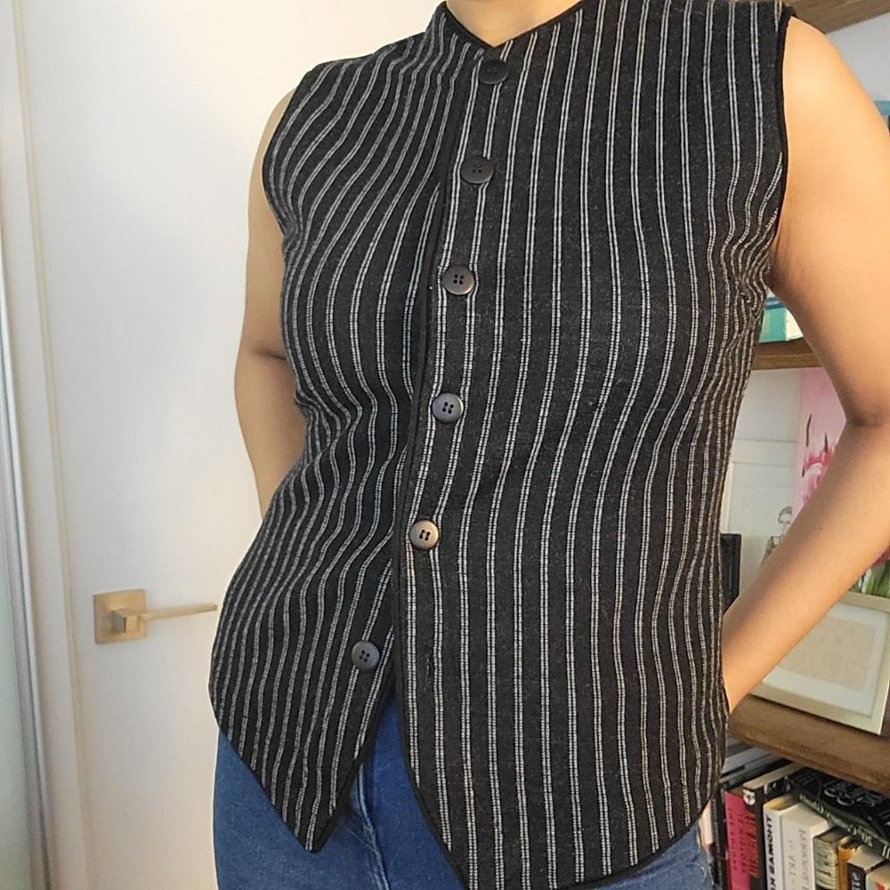 Vintage Knit Pinstripe Vest
